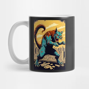 Giant Angry Cat attacking a city Mug